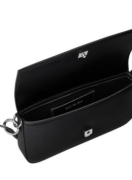 Tasche Calvin Klein Schulterklappe Schwarz für Damen.