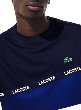 T-Shirt Lacoste Sport Unterschrift Colorblock Herr
