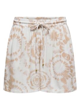 Kurze Hosen Only Chiara Tie-Dye Beige für Frauen