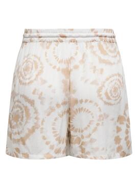 Kurze Hosen Only Chiara Tie-Dye Beige für Frauen