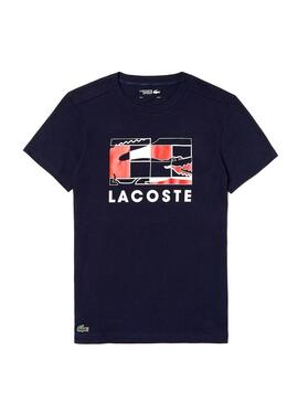 T-Shirt Lacoste Sport Tennisplatz Navy Herren