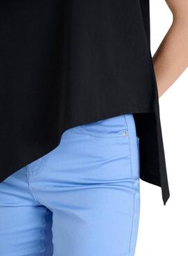 T-shirt Naf Naf unregelmäßig schwarz für Damen.
