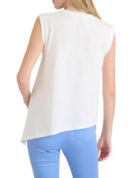 T-shirt Naf Naf irregular weiß für Frauen