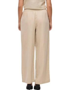Hose Vila Vilania Weite, beige für Frauen