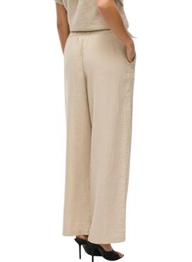 Hose Vila Vilania Weite, beige für Frauen