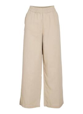 Hose Vila Vilania Weite, beige für Frauen