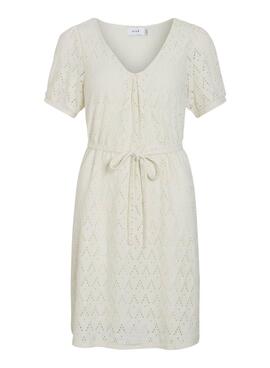 Kleid Vila Viamalina in Beige, kurz für Damen.