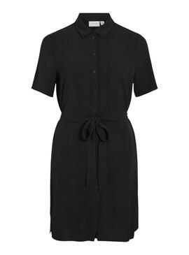 Kleid Hemd Vila Vijosa schwarz für Damen