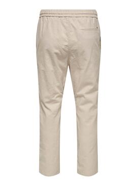 Hose Only and Sons Linus Crop Beige für Herren.