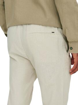 Hose Only and Sons Linus Crop Beige für Herren.