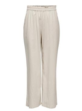 Hose Only Tokyo Leinen beige für Damen