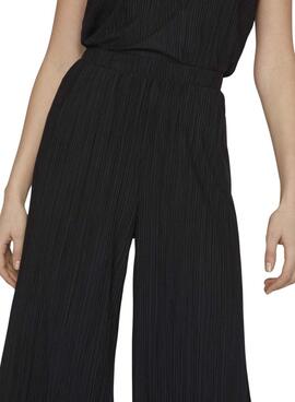 Hose Vila Viplisa plissiert schwarz für Damen.