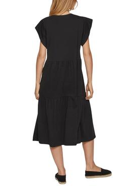 Kleid Vila Visummer Midi Schwarz für Damen
