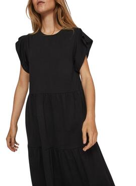 Kleid Vila Visummer Midi Schwarz für Damen