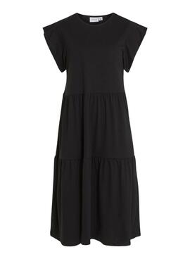 Kleid Vila Visummer Midi Schwarz für Damen