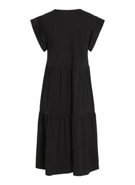 Kleid Vila Visummer Midi Schwarz für Damen