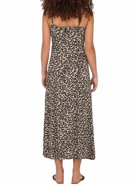Kleid Only Nelly Leopardenmuster Braun für Damen