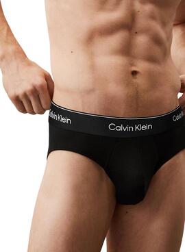 Pack 3 Calvin Klein Icon Baumwoll-Slips in Schwarz für Herren
