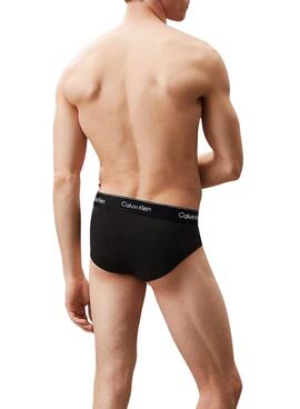 Pack 3 Calvin Klein Icon Baumwoll-Slips in Schwarz für Herren