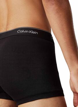 Pack 3 Boxershorts Calvin Klein schwarz und weiß für Männer.