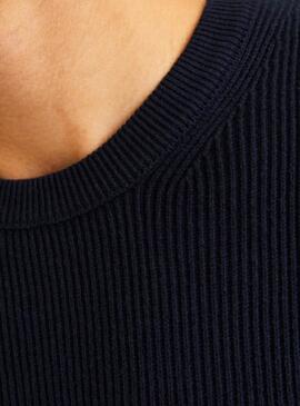 Marineblauer Jersey von Jack and Jones, perfekt für Herren.