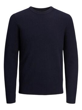 Marineblauer Jersey von Jack and Jones, perfekt für Herren.