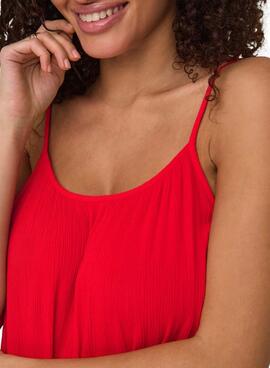Rotes Only Niki Kleid für Damen.
