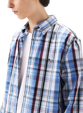 Hemd Tommy Hilfiger Flex Poplin blau und granatrot für Herren