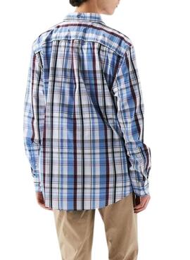 Hemd Tommy Hilfiger Flex Poplin blau und granatrot für Herren