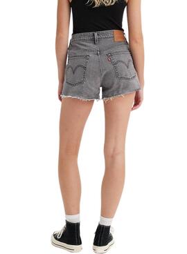 Kurze Levis 501 Original graue Shorts für Damen