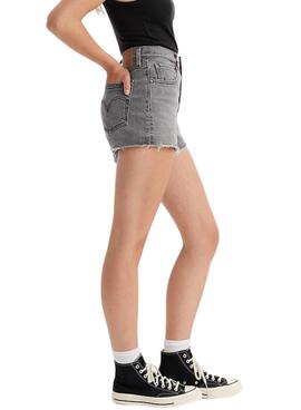Kurze Levis 501 Original graue Shorts für Damen