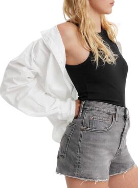 Kurze Levis 501 Original graue Shorts für Damen