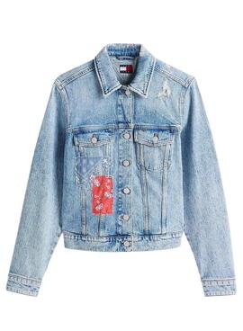 Jacke denim Tommy Jeans Classic Trucker Blue  für Damen