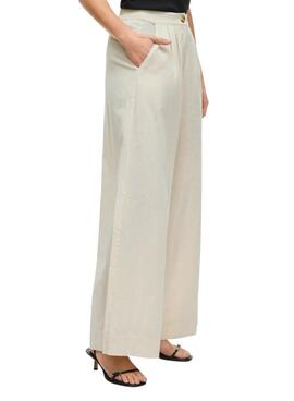 Hose Vila Etni beige für Frauen