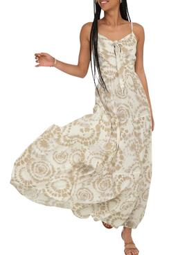 Kleid Only Chiara beige für Damen.