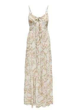 Kleid Only Chiara beige für Damen.