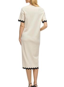Kleid Vila Calisa beige für Frauen.