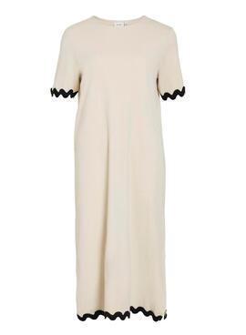 Kleid Vila Calisa beige für Frauen.