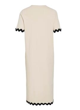 Kleid Vila Calisa beige für Frauen.