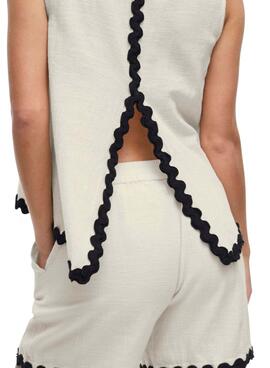Top Vila Manda beige für Frauen.