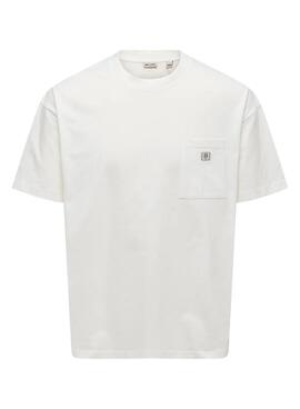 T-Shirt Only and Sons King Loose in Weiß für Männer