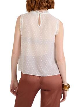 Bluse Naf Naf Plumeti Weiße für Frauen.
