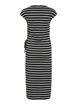 Kleid Vila Vipompia Streifen Schwarz für Frauen