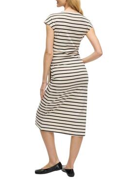 Kleid Vila Vipompia Streifen weiß für Frauen