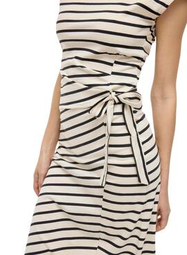 Kleid Vila Vipompia Streifen weiß für Frauen