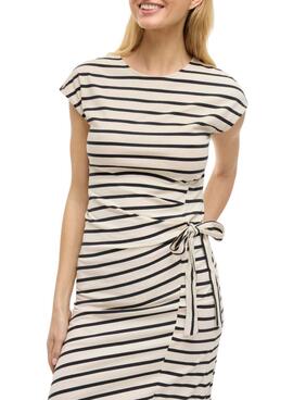 Kleid Vila Vipompia Streifen weiß für Frauen