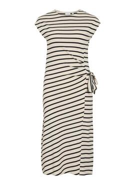 Kleid Vila Vipompia Streifen weiß für Frauen