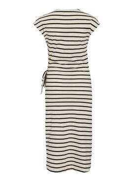 Kleid Vila Vipompia Streifen weiß für Frauen