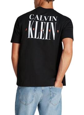 T-Shirt Calvin Klein Jeans Serif Schwarz für Herren