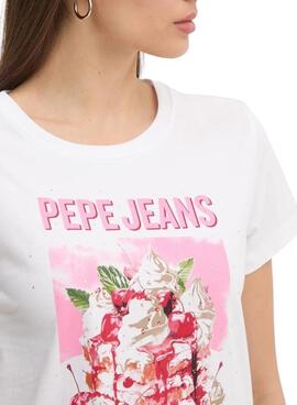 T-Shirt Pepe Jeans Ryoko weiß für Damen